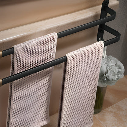 Wall-Mounted Towel Rack – Black Aluminum, 3-Tier Design for the Bathroom or Wellness Area 4