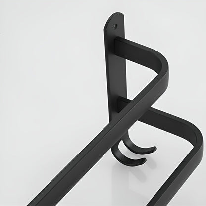 Wall-Mounted Towel Rack – Black Aluminum, 3-Tier Design for the Bathroom or Wellness Area 6