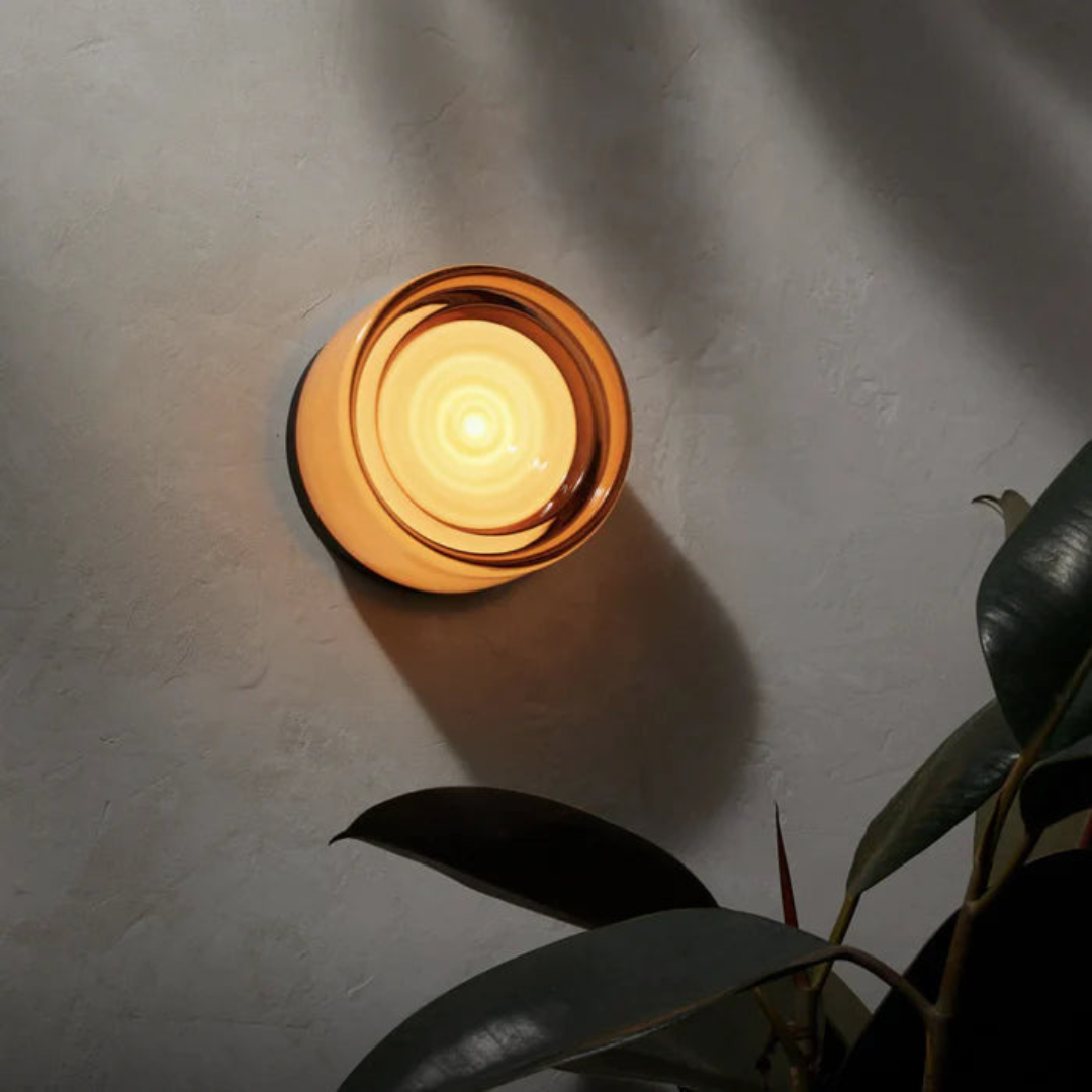 Wall Sconce | Scandinavian Glass & Iron Circular Light
