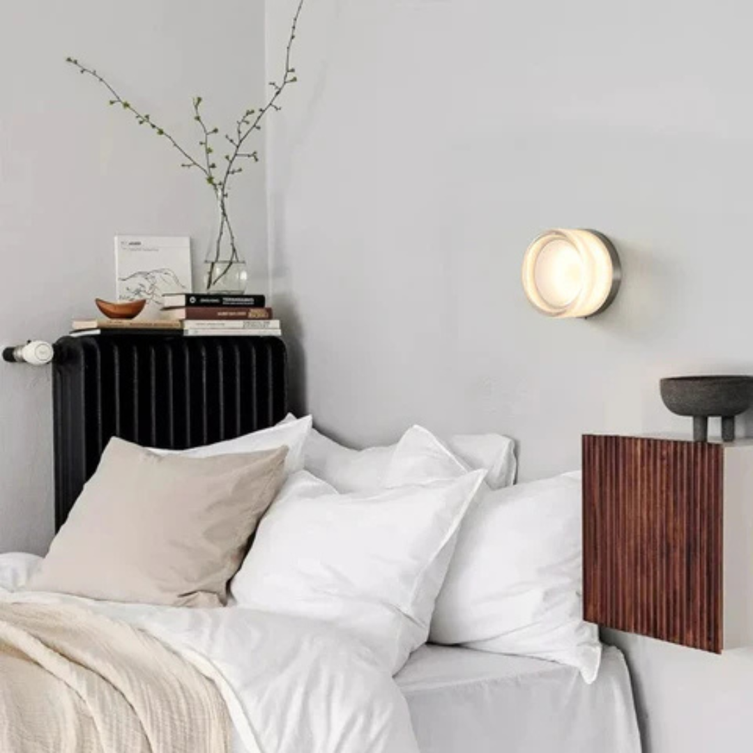 Wall Sconce | Scandinavian Glass & Iron Circular Light