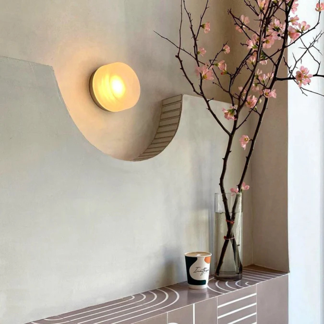 Wall Sconce | Scandinavian Glass & Iron Circular Light