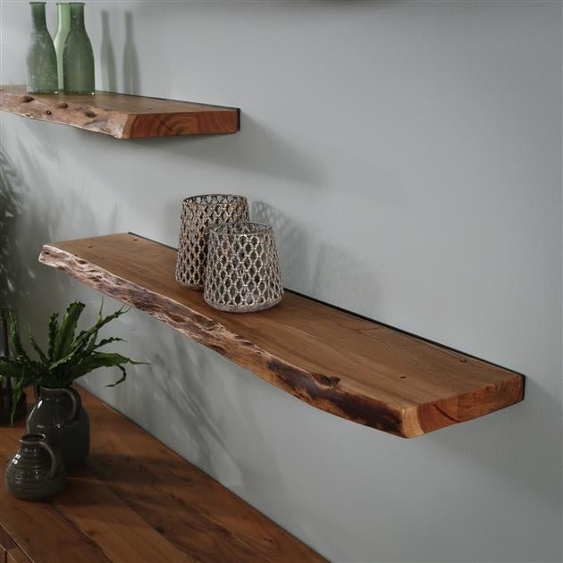 Wall Shelf | Acacia Wood Live-Edge Floating Shelf