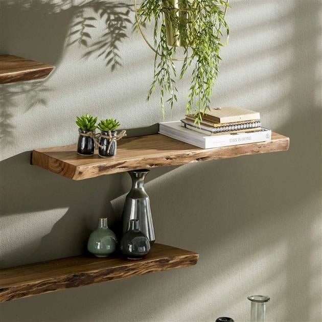 Wall Shelf | Acacia Wood Live-Edge Floating Shelf