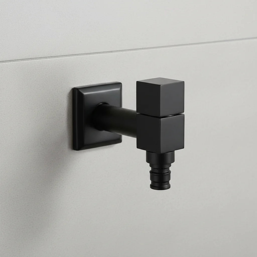 Wall-mounted faucet – Matte black brass for the kitchen, bathroom, or garden 12