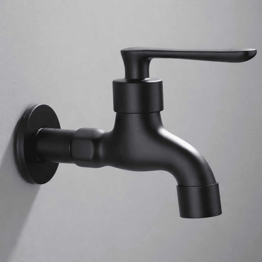 Wall-mounted faucet – Matte black brass for the kitchen, bathroom, or garden 13