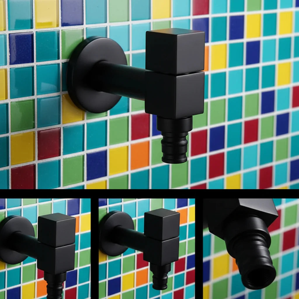 Wall-mounted faucet – Matte black brass for the kitchen, bathroom, or garden 6