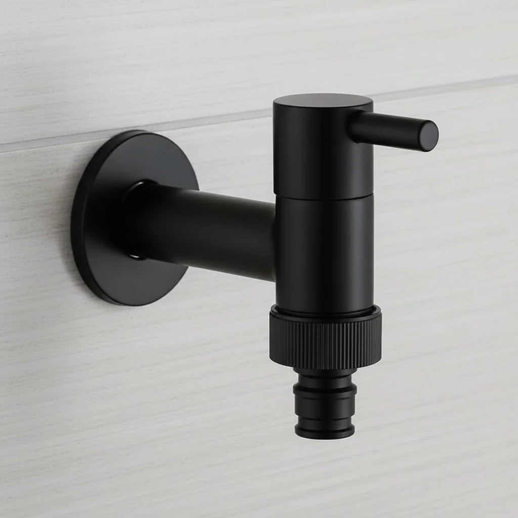 Wall-mounted faucet – Matte black brass for the kitchen, bathroom, or garden 7