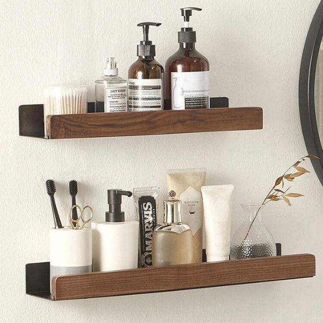Wall Bathroom Shelf No Drill Storage Rack 2