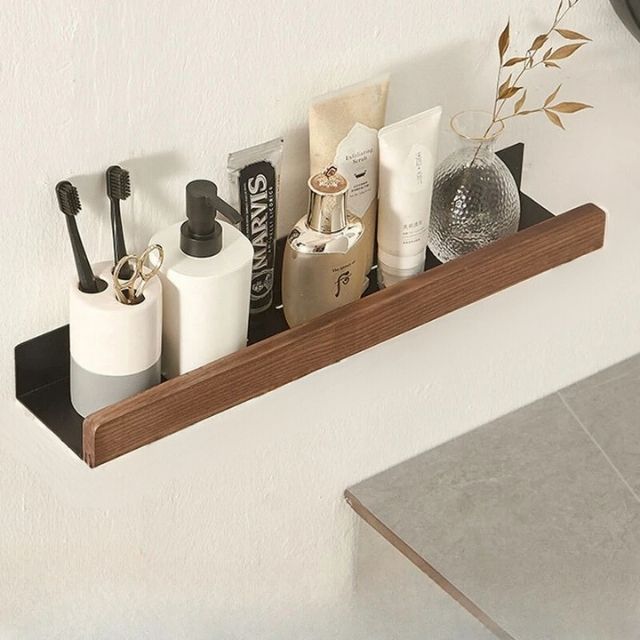 Wall Bathroom Shelf No Drill Storage Rack 4