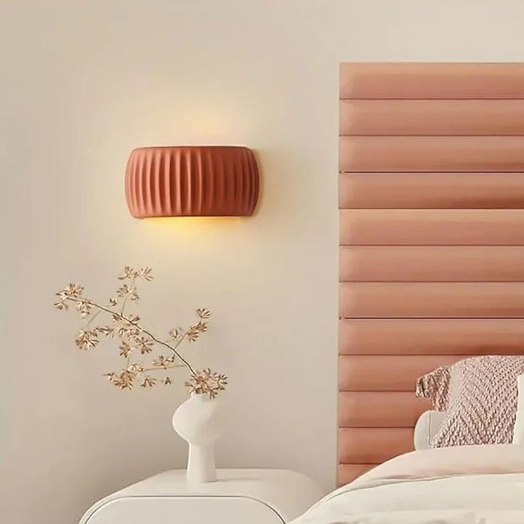 Wall Light Sconce – Sculptural Resin Shade with G9 Base and Iron Frame