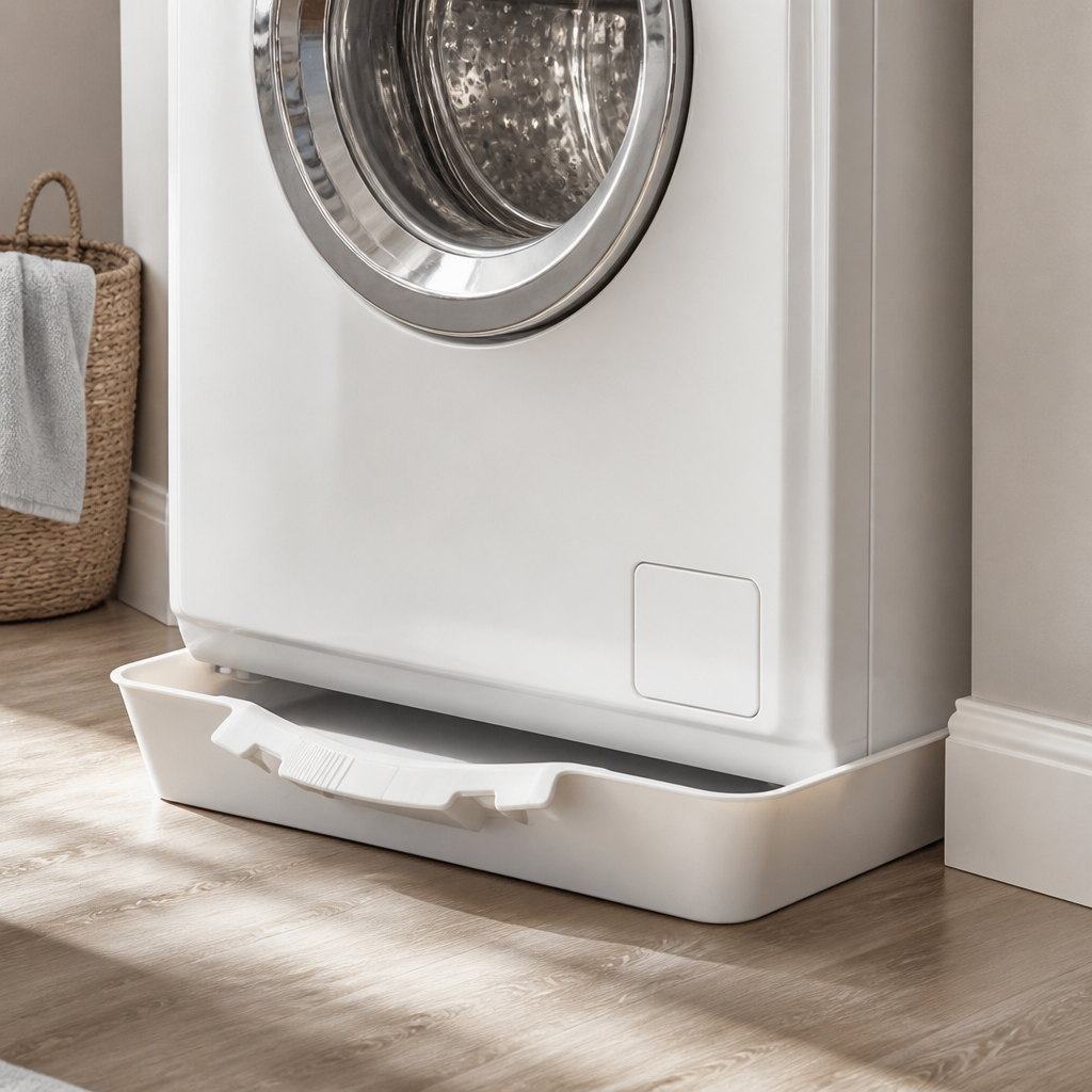 Washing Machine Drainage Tray Polypropylene | Slim Leak-Proof Design, Universal Fit | Protects Floors from Water Damage
