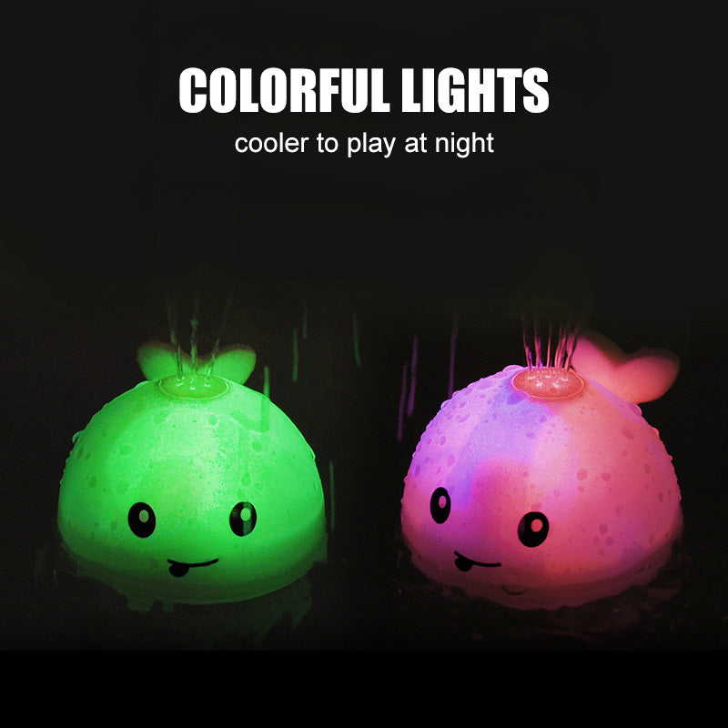 Water Spray Bath Toy ABS | Flashing Lights, Automatic Spray & Rotating Float Function | Converts to Spinning Base Toy