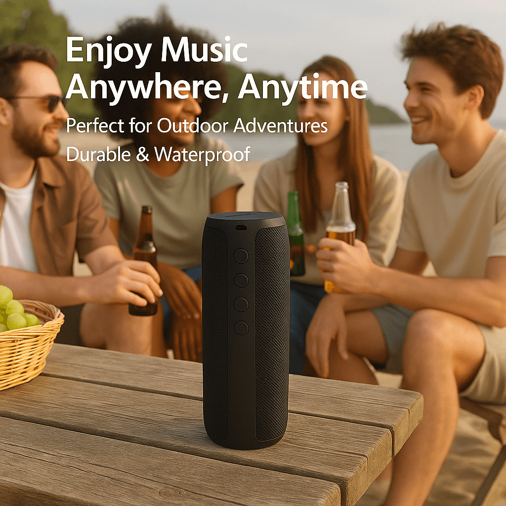 Waterproof Bluetooth Speaker 10W | Bluetooth 5.2 TWS Dual Pairing | 12H Playtime, TF Card/USB Flash Drive Support