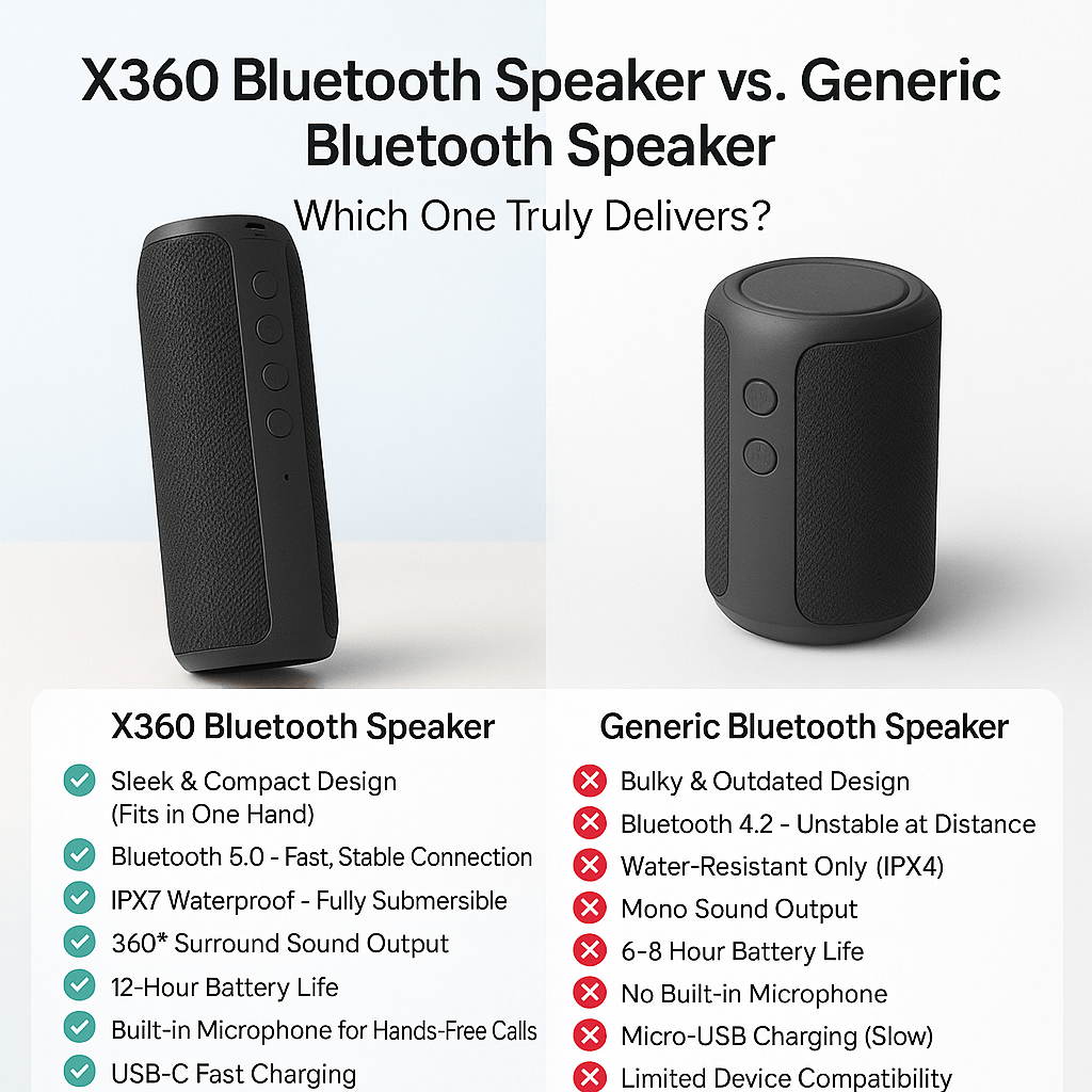 Waterproof Bluetooth Speaker 10W | Bluetooth 5.2 TWS Dual Pairing | 12H Playtime, TF Card/USB Flash Drive Support