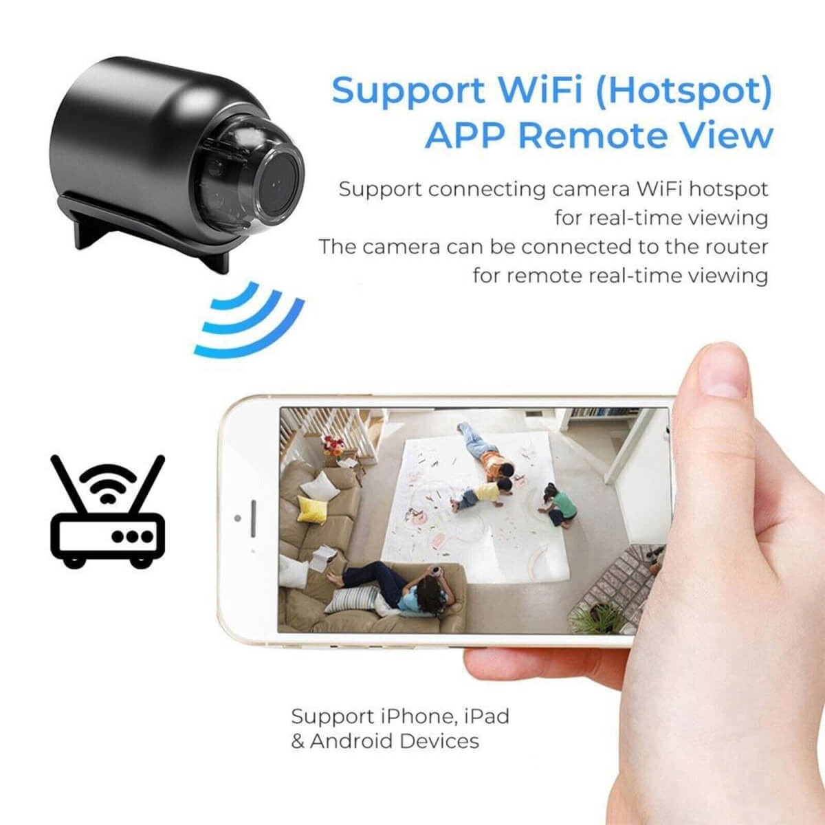 Mini WiFi Camera 1080P HD | Night Vision & 160° Wide Angle Lens | Waterproof, Human Detection, 20-Day Continuous Recording 3