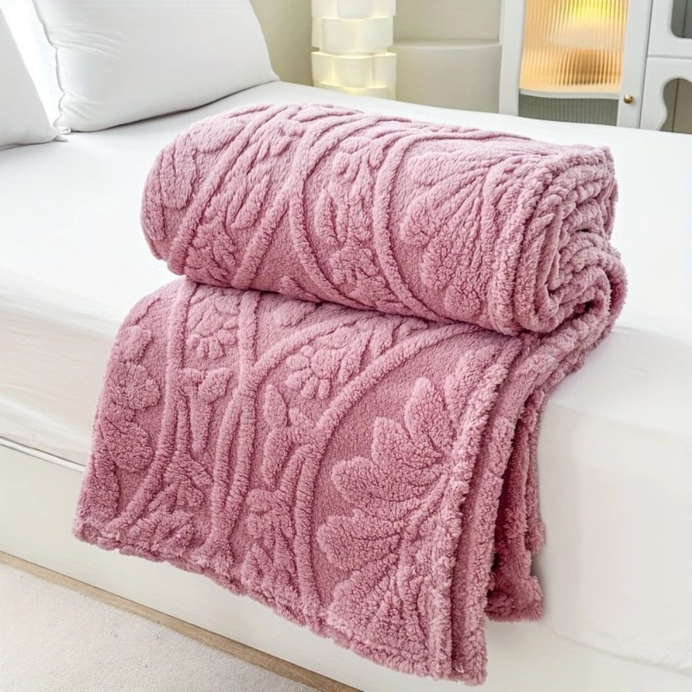 Jacquard Fleece Throw Blanket | Woven Geometric Pattern Design for Sofa, Bed & Chairs | Lightweight Machine Washable Layer 8