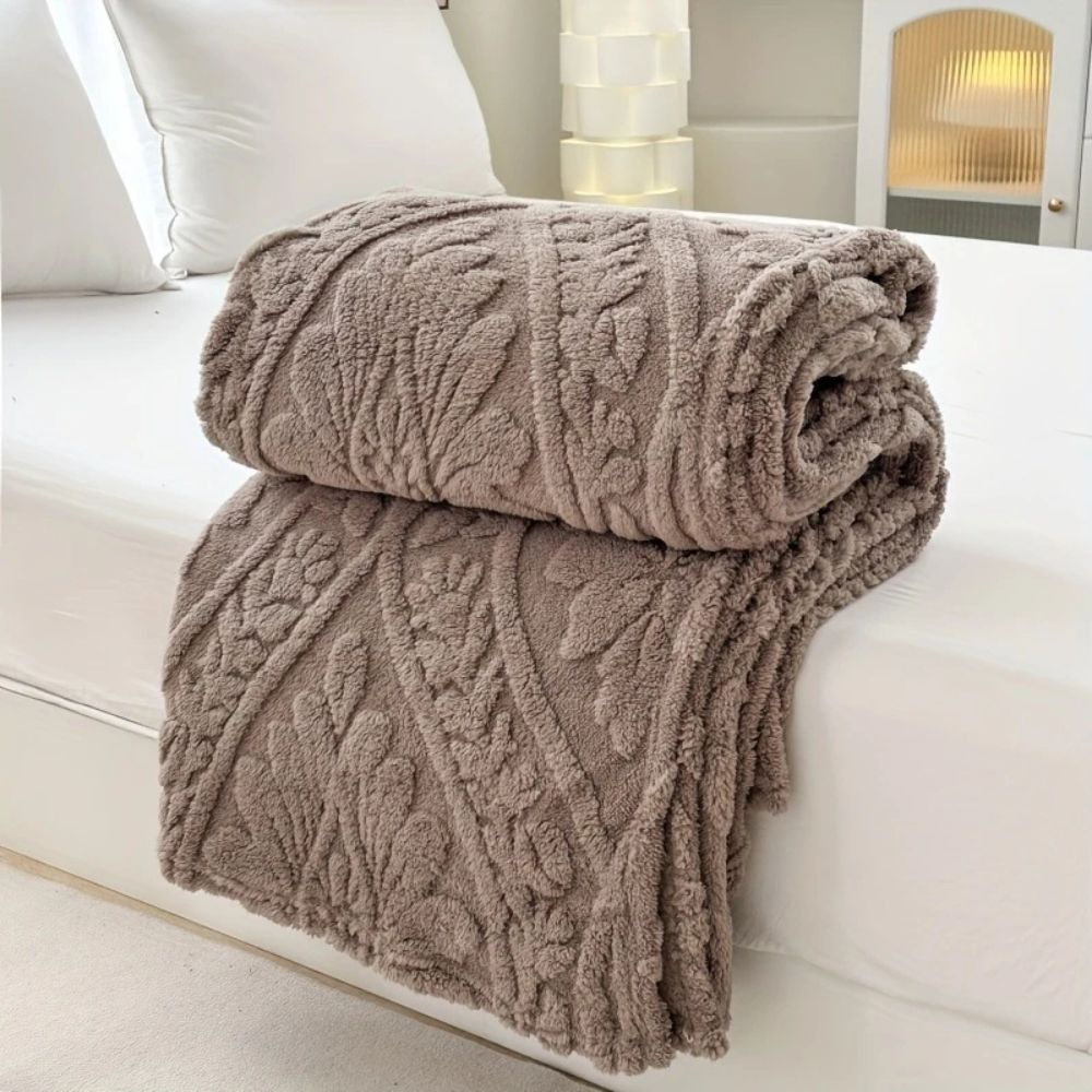 Jacquard Fleece Throw Blanket | Woven Geometric Pattern Design for Sofa, Bed & Chairs | Lightweight Machine Washable Layer 7