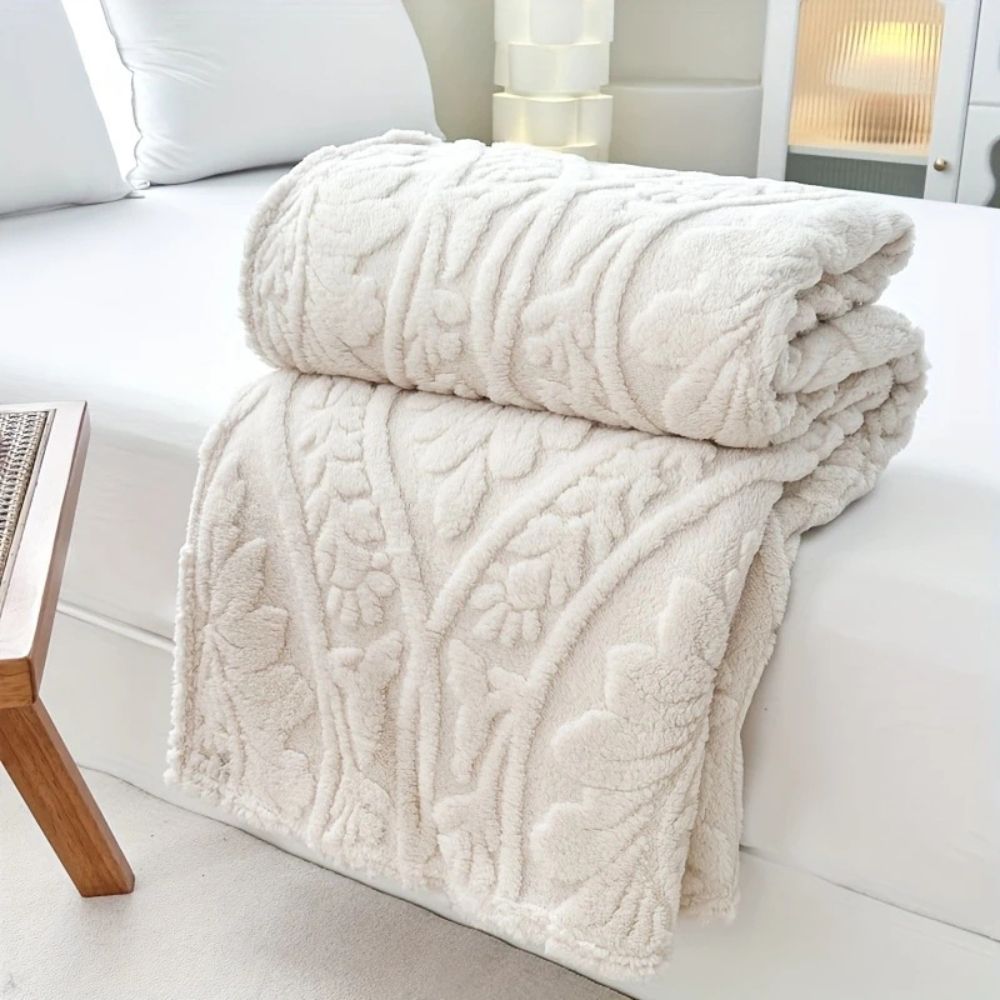 Jacquard Fleece Throw Blanket | Woven Geometric Pattern Design for Sofa, Bed & Chairs | Lightweight Machine Washable Layer 6