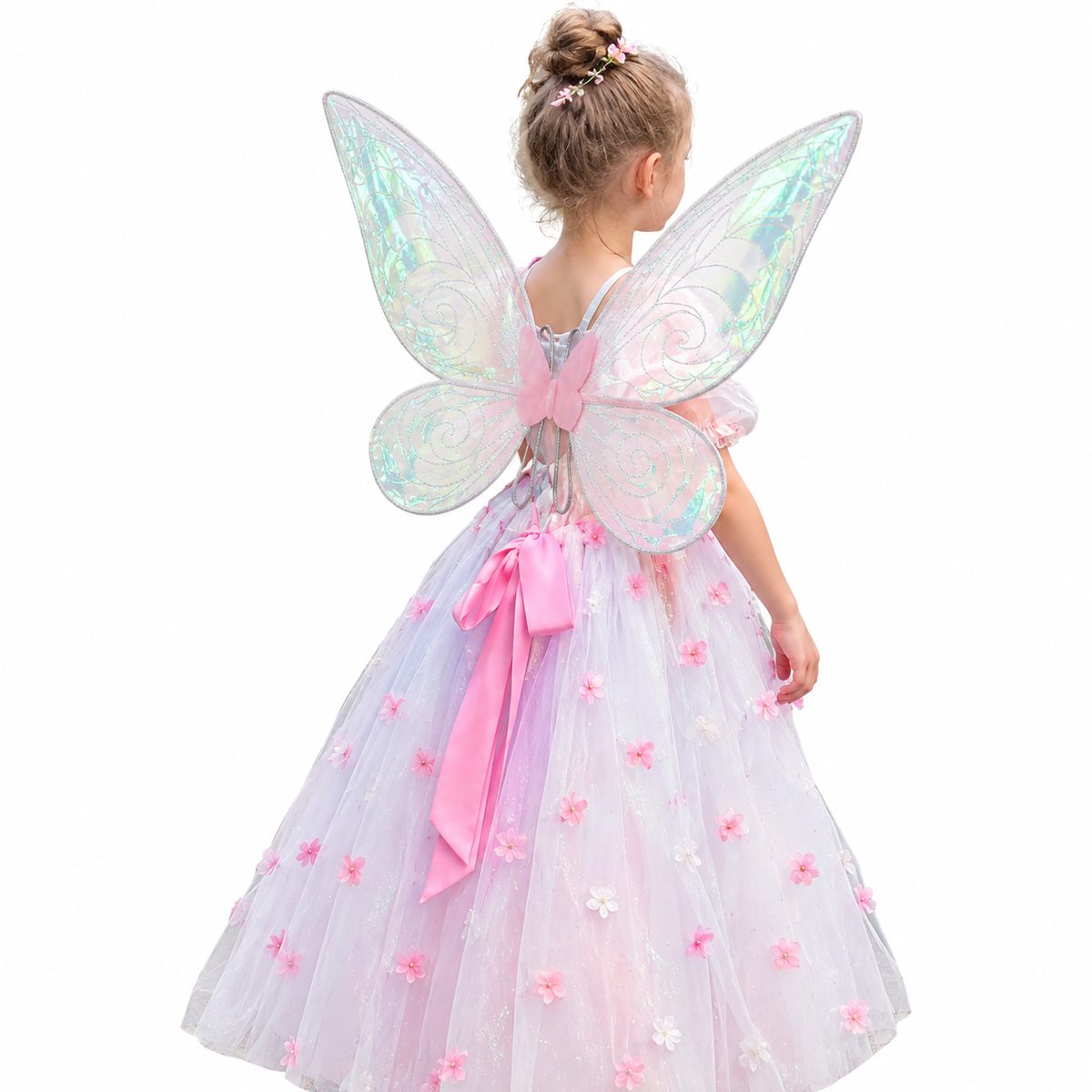 Butterfly Fairy Wings Costume | Sparkling Translucent Design for Parties | Lightweight Polyester, Fits Dresses and Skirts