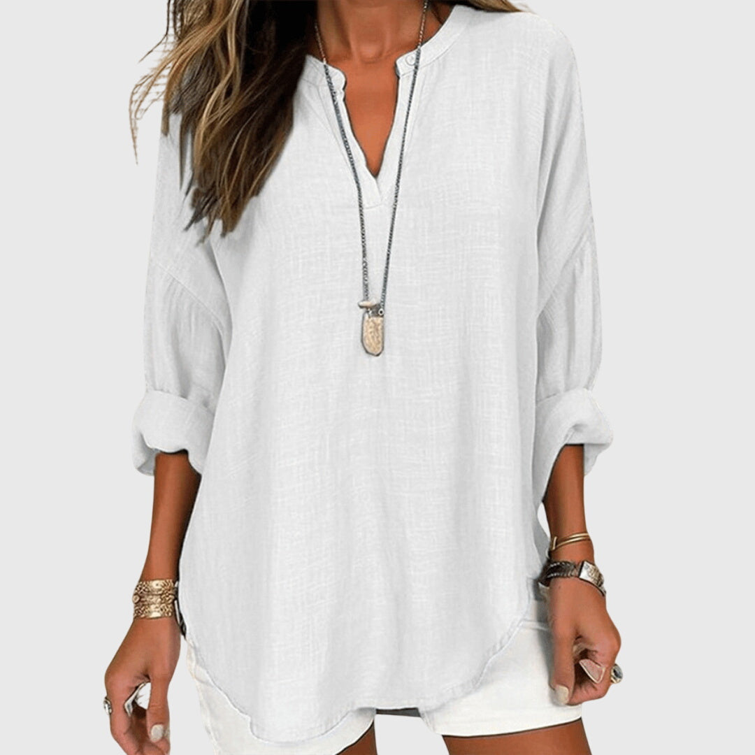 White Beach Shirt – Flowy Design, Breathable Fabric, Relaxed Fit