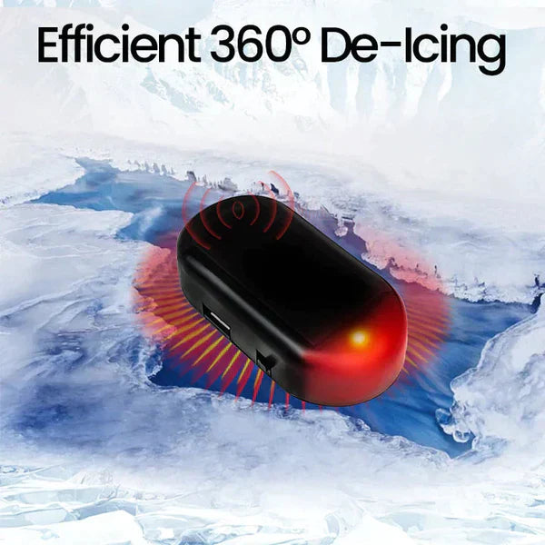 Windscreen De-Icer Device | Defrosts Ice & Snow in 20 Minutes | Solar & USB Rechargeable, Works to -4°F, No Scraping Needed