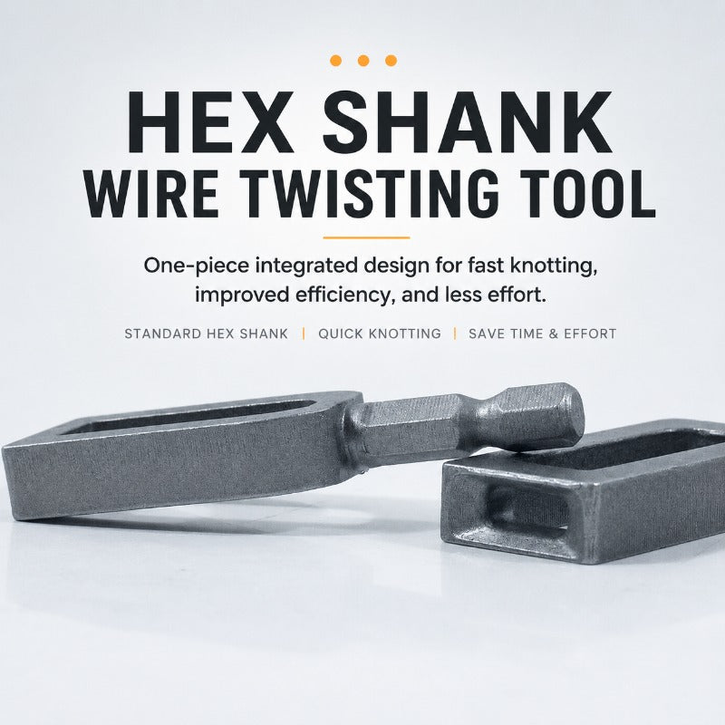 Wire Tying Drill Attachment Carbon Steel | Universal 14mm Hex Shank Fit | Fast Tight Wire Knots Every Time, No Adapters