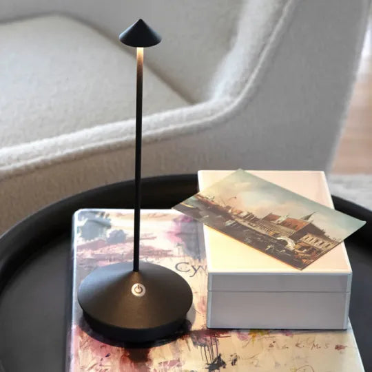 Wireless LED Table Lamp | Nordic Cordless Cone Design