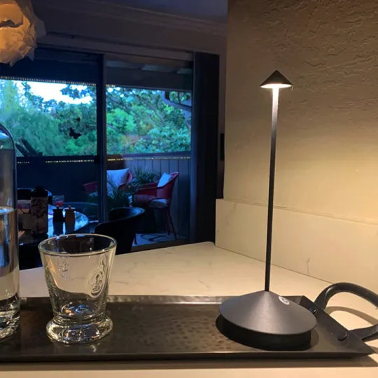 Wireless LED Table Lamp | Nordic Cordless Cone Design