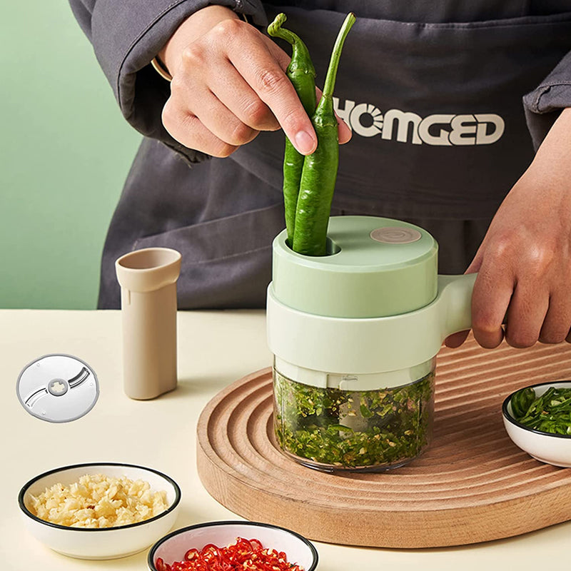 Wireless Vegetable Chopper | One-Button Electric Food Processor | USB Rechargeable 800mAh Battery, IPX5 Waterproof