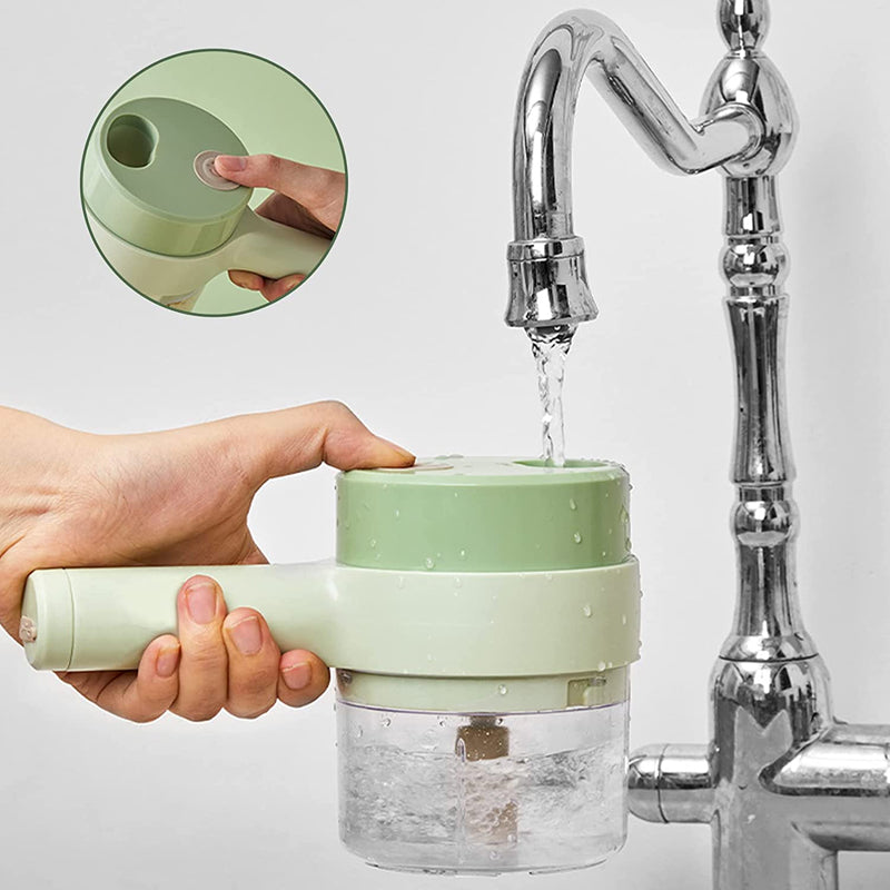 Wireless Vegetable Chopper | One-Button Electric Food Processor | USB Rechargeable 800mAh Battery, IPX5 Waterproof