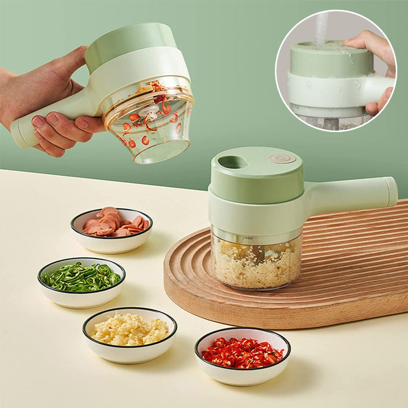 Wireless Vegetable Chopper | One-Button Electric Food Processor | USB Rechargeable 800mAh Battery, IPX5 Waterproof
