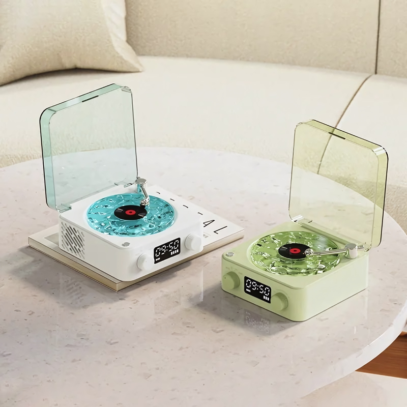 Wireless Vinyl Record Player | Retro Turntable, Ambient Light & Built-In Speaker