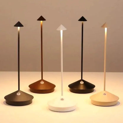 Wireless LED Table Lamp – White and Gold, Modern Design for the Living Room or Patio 0