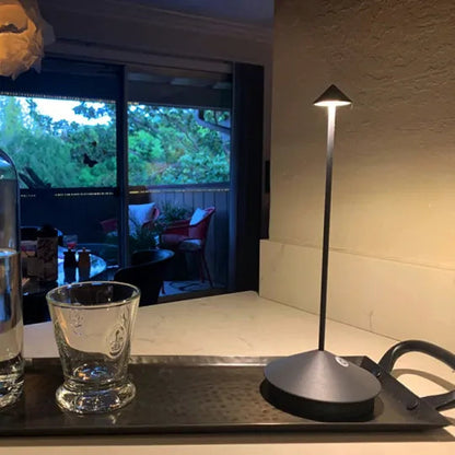 Wireless LED Table Lamp – White and Gold, Modern Design for the Living Room or Patio 8