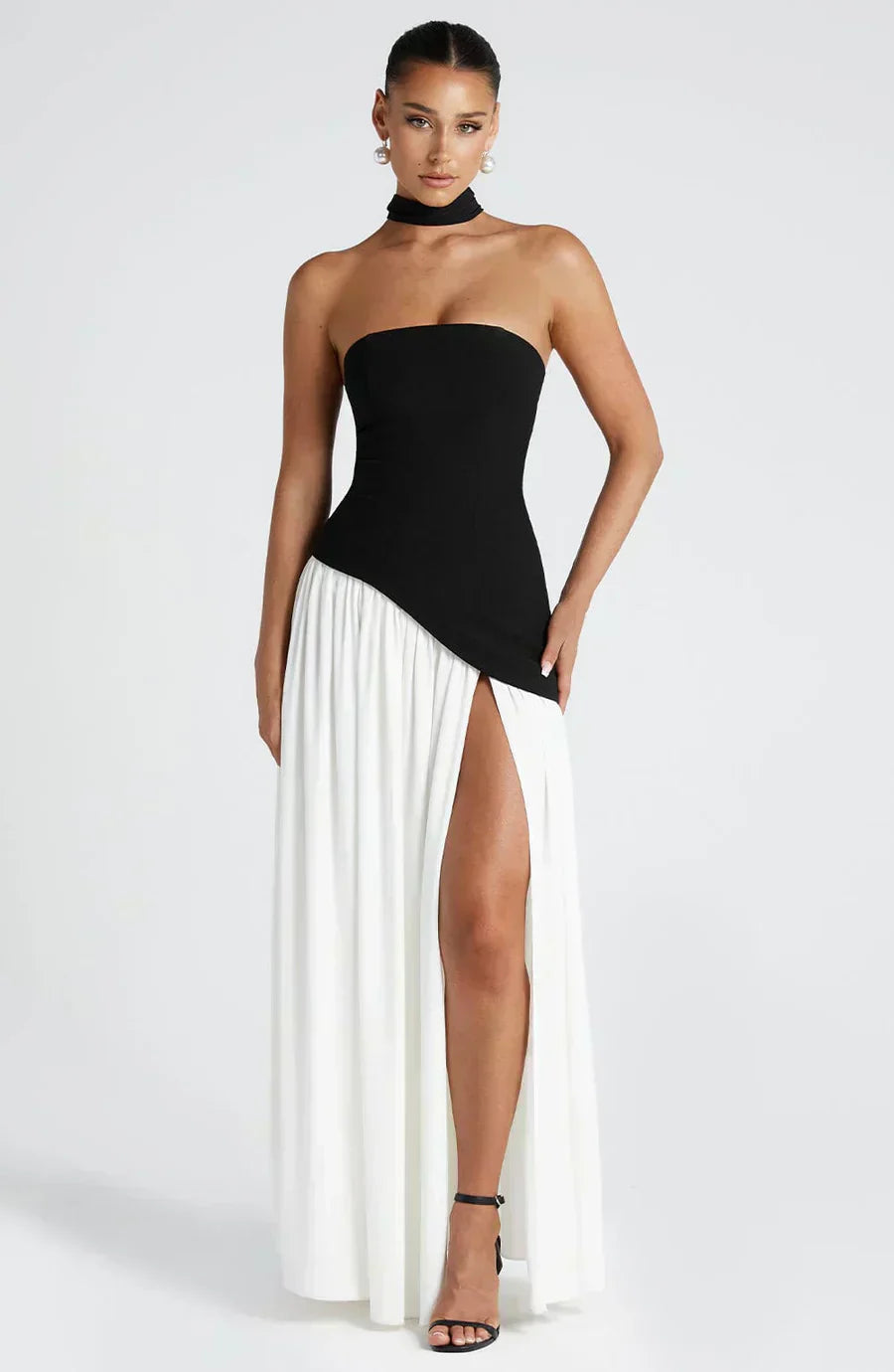 Women's Asymmetric Cut Maxi Dress – 100% Polyester