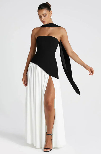 Women's Asymmetric Cut Maxi Dress – 100% Polyester