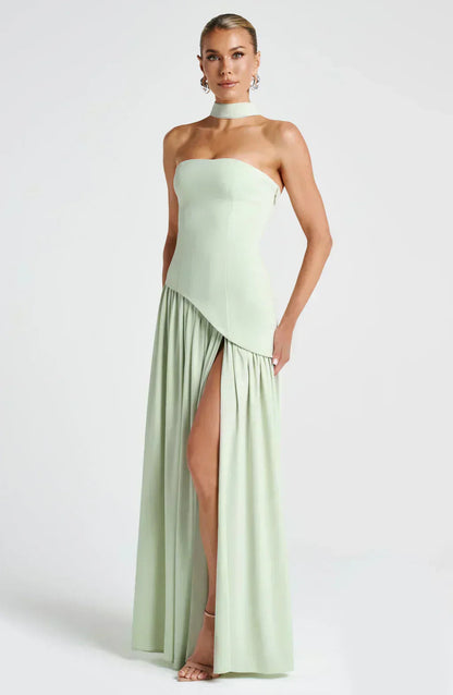 Women's Asymmetric Cut Maxi Dress – 100% Polyester