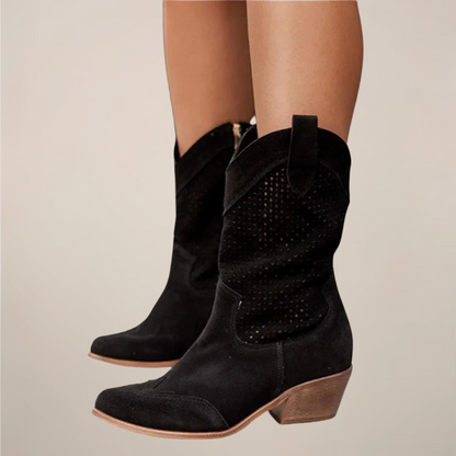 Women's Cowgirl Boots – Perforated Mid-Calf Lightweight Design