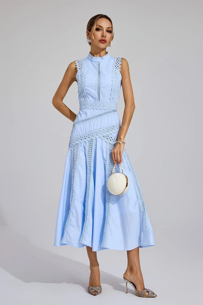 Women’s Dress – Sleeveless Lace Midi Design for Summer Events