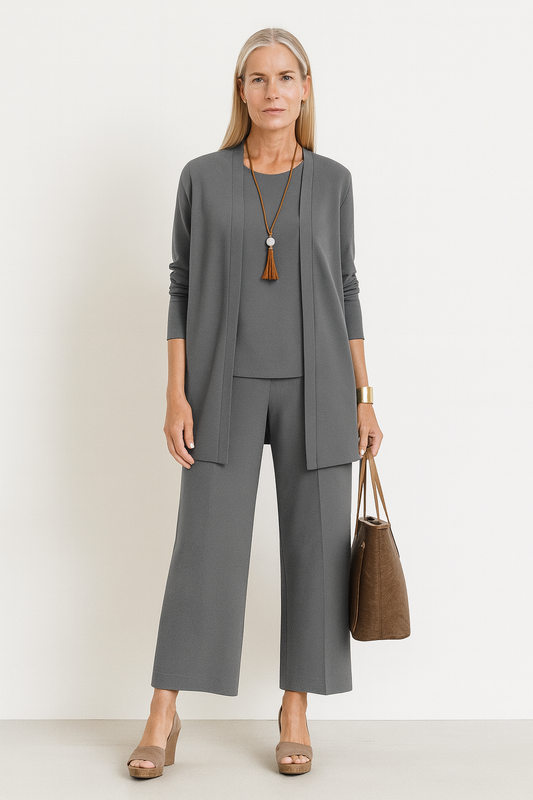 Women's Plus Size 3-Piece Set – Lightweight Fabric, Sizes S–5XL