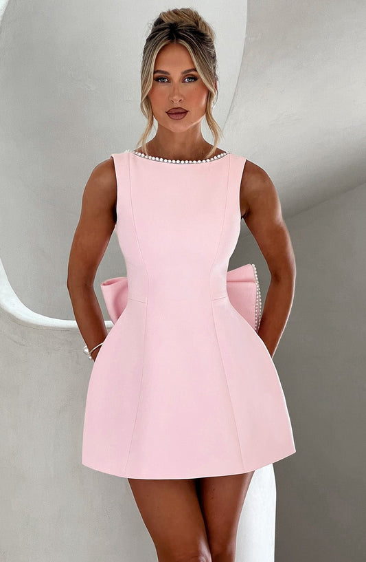 Women’s Structured Mini Dress – Tailored Polyester Design for Weddings