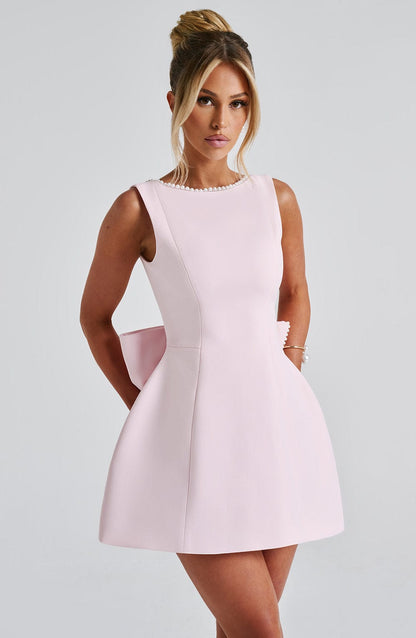 Women’s Structured Mini Dress – Tailored Polyester Design for Weddings