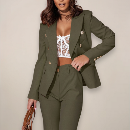 Women’s Suit – Two-Piece Fitted Blazer and Tailored Trousers Set