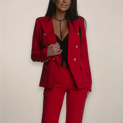 Women’s Suit – Two-Piece Fitted Blazer and Tailored Trousers Set