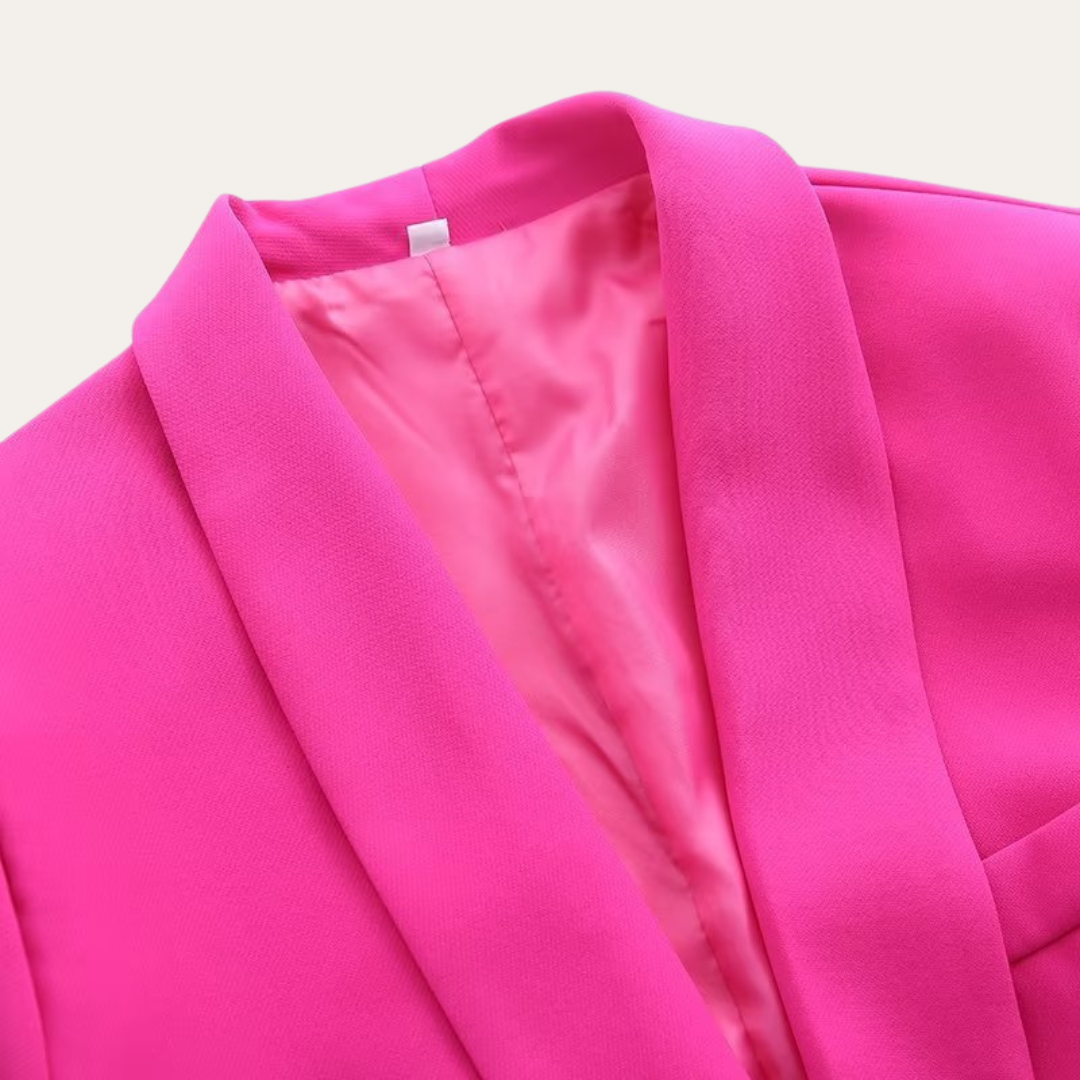 Women’s Tailored Blazer Set – Wide-Leg Trousers with Tie Belt