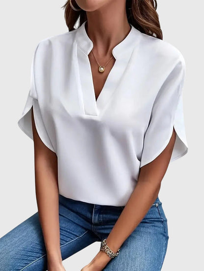 Women's V-Neck Shirt – Soft Fabric, Elegant Relaxed Fit