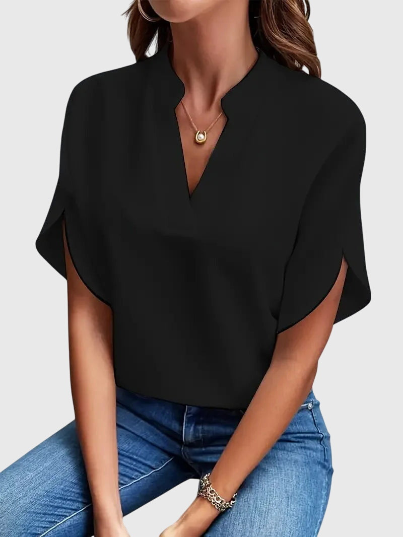 Women's V-Neck Shirt – Soft Fabric, Elegant Relaxed Fit
