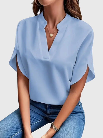 Women's V-Neck Shirt – Soft Fabric, Elegant Relaxed Fit
