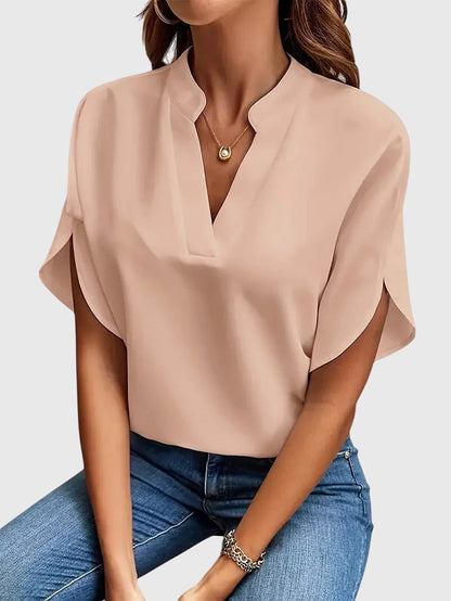 Women's V-Neck Shirt – Soft Fabric, Elegant Relaxed Fit