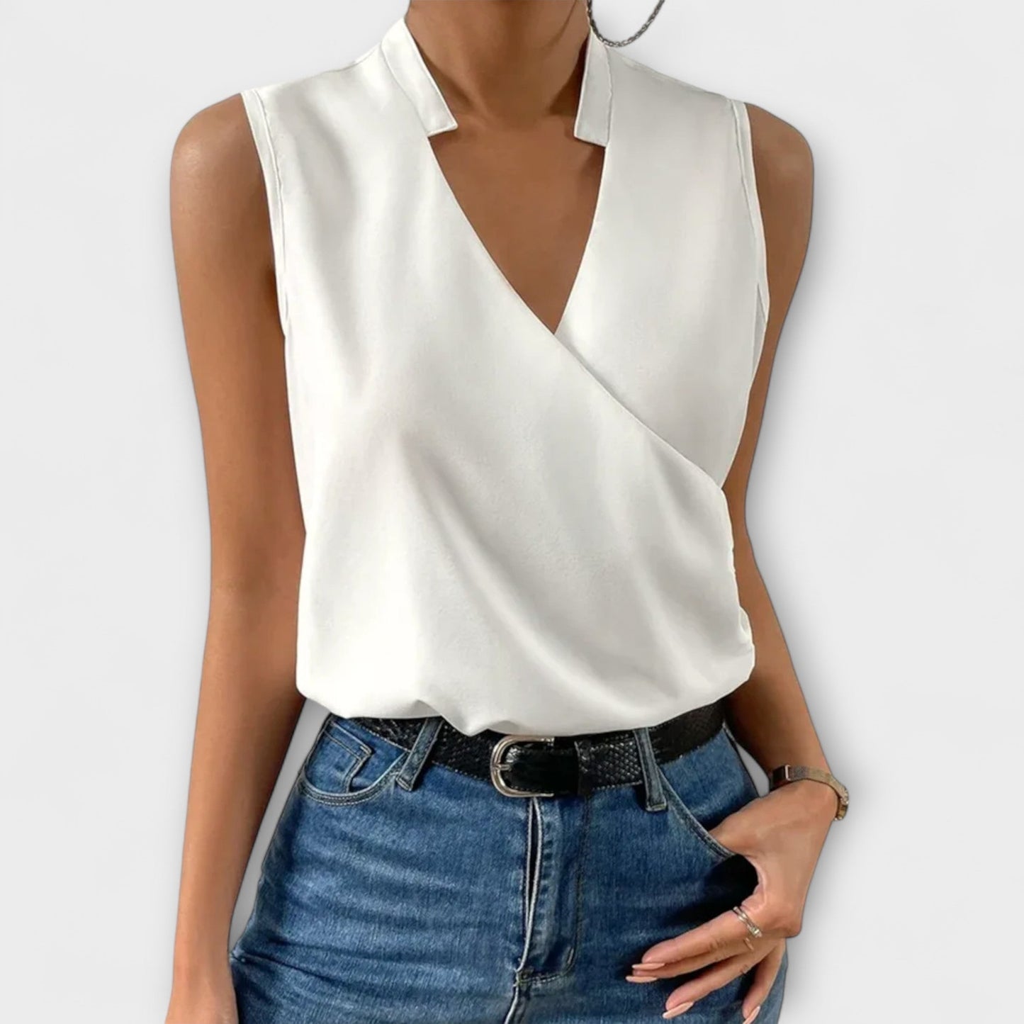 Women's V-Neck Top – Soft Fabric, Flattering Fit for Going Out